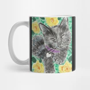 Happy cat kitten  flowers Mug